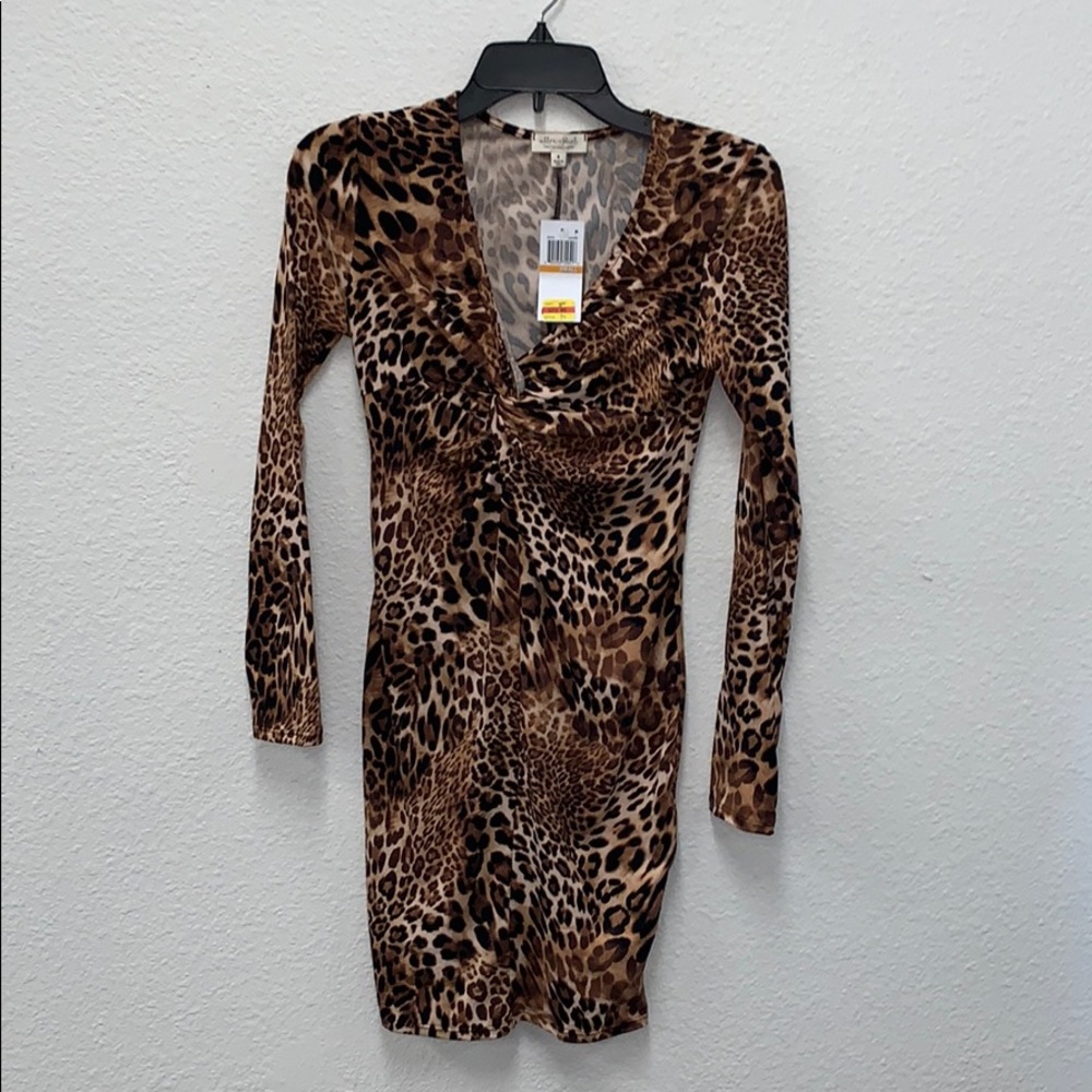 Ultra flirt leopard print midi dress